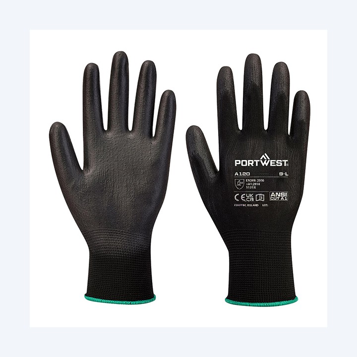 Guanti A195 touch palmo in PU M nero Portwest | Ecotempo