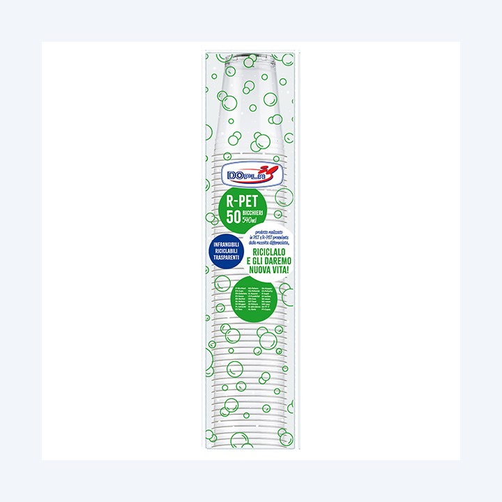 Bicchiere trasparente rPET 500 ml Dopla conf. 50 pezzi | Ecotempo