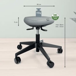 Sgabello Active con ruote grigio Leitz | Ecotempo