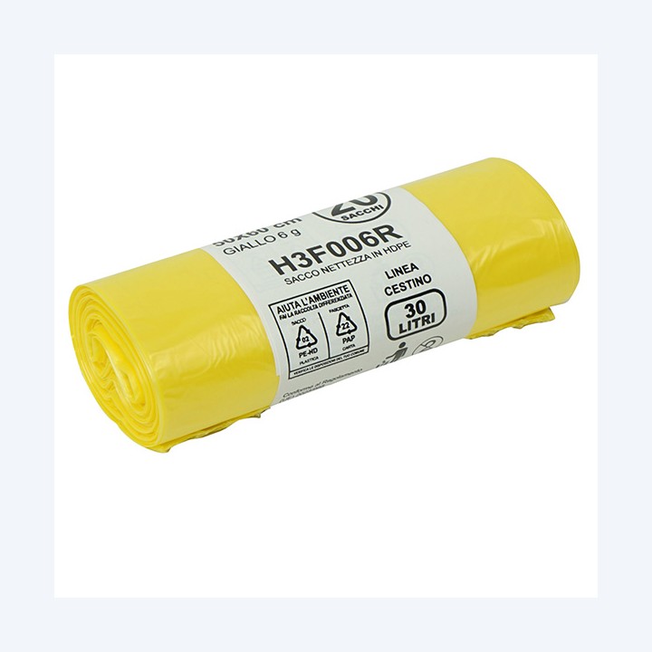 Sacco rifiuti HDPE 50 x 60 cm 30 L 15my — 105858 | Ecotempo