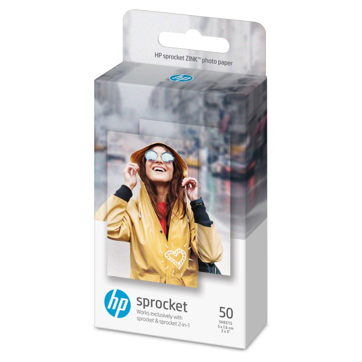 HP - carta fotografica - adesiva rimovibile, HP Zink, 5 x 7,6cm - conf. 50 fogli