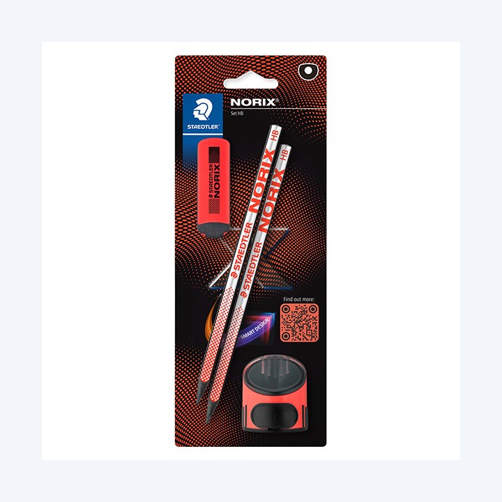 Set Norix® matite temperamatite gomma corallo Staedtler | Ecotempo