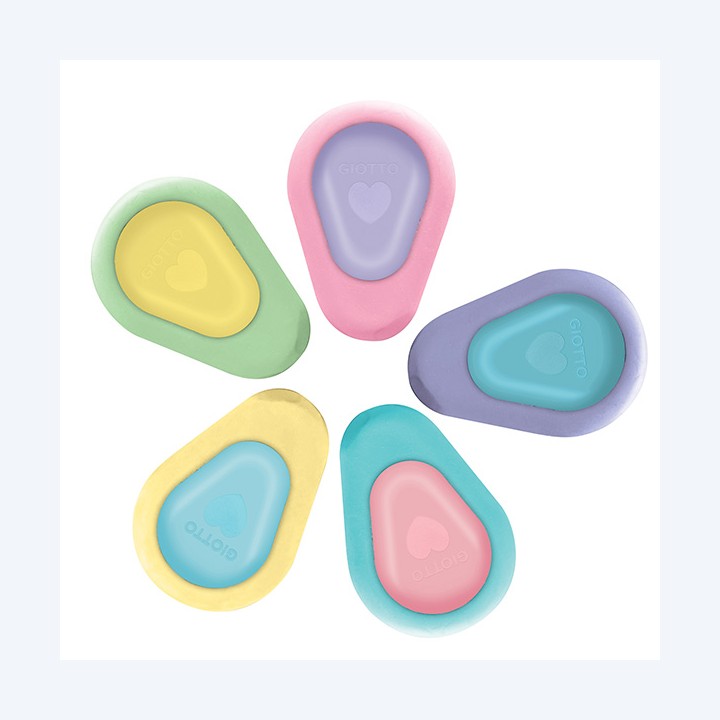 Happy Love Gomma colori pastello assortiti Giotto | Ecotempo