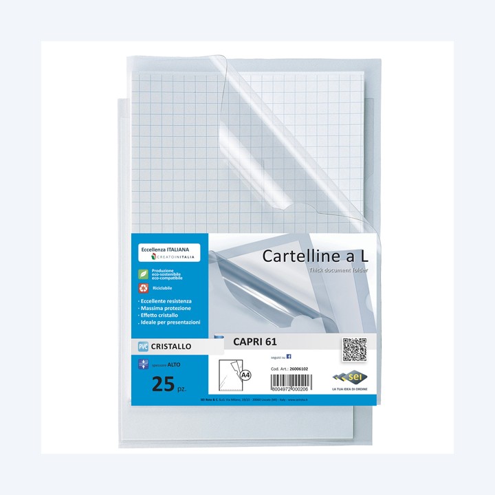 Cartellina a L Capri 61 A4 PVC liscio — 25101 | Ecotempo