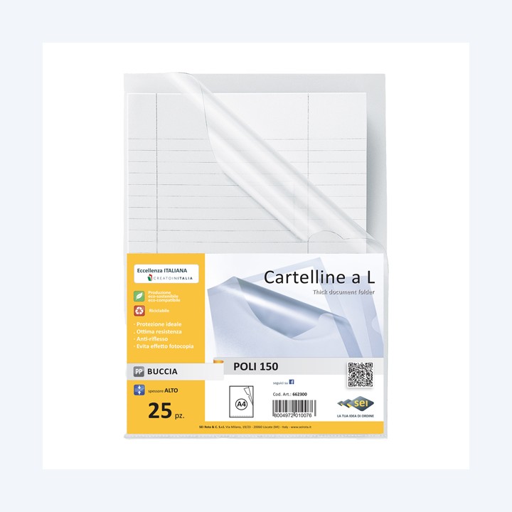 Cartellina a L Poli 150 A4 PP buccia — 25119 | Ecotempo