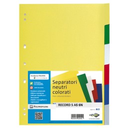 Separatore Record S 6 tasti PP 15 x 21 — 25670 | Ecotempo