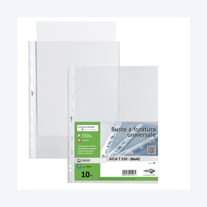 Buste forate Atla T pesante liscio 30 x — 26044 | Ecotempo