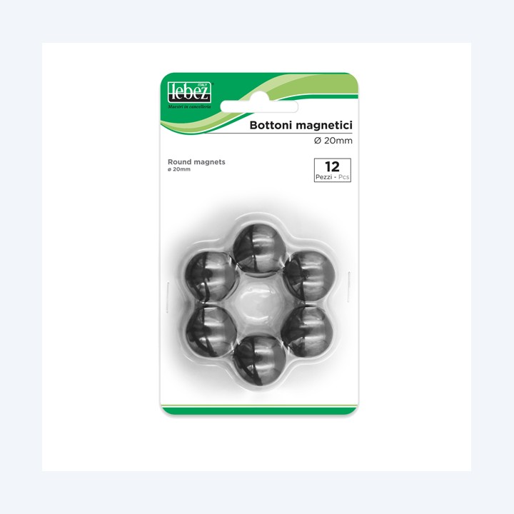 Bottoni magnetici diametro 2 cm nero — 26282 | Ecotempo