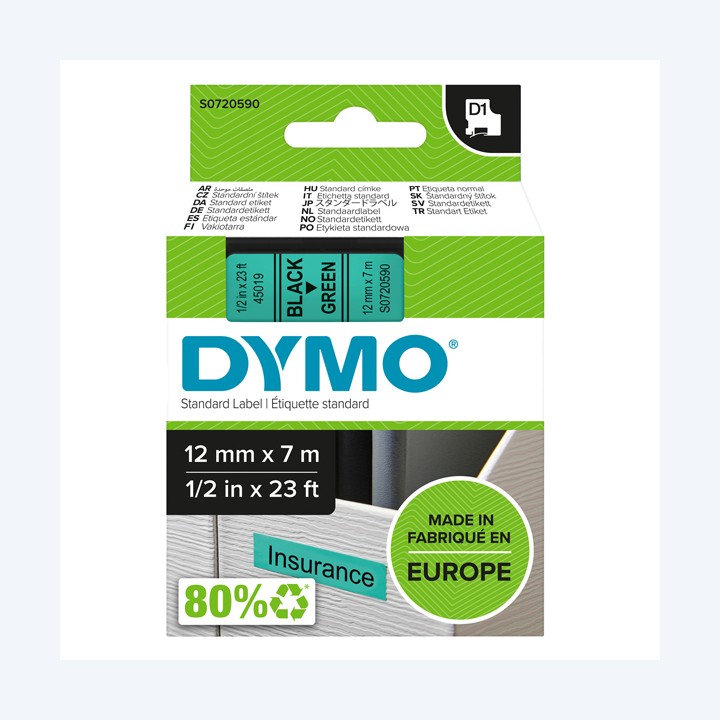 Nastro D1 standard 450190 12 mm x 7 mt — 27870 | Ecotempo