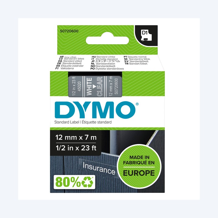 Nastro D1 standard 450200 12 mm x 7 mt — 27871 | Ecotempo