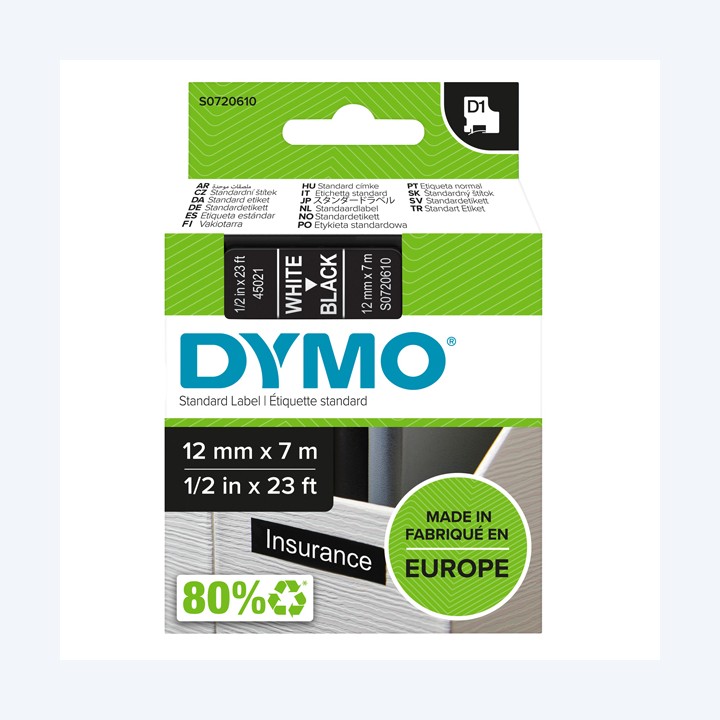 Nastro D1 standard 450210 12 mm x 7 mt — 27872 | Ecotempo