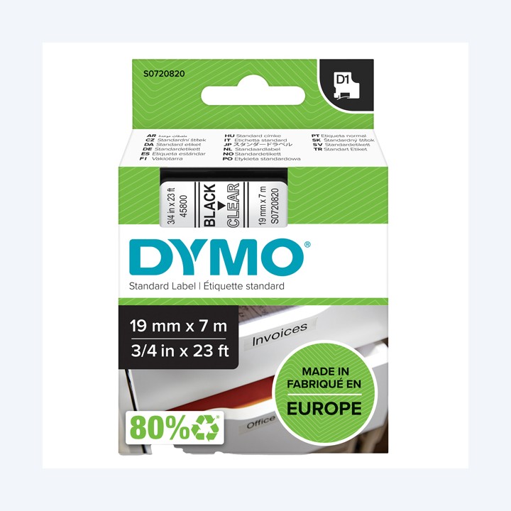 Nastro D1 standard 458000 19 mm x 7 mt — 27876 | Ecotempo