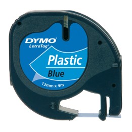 Nastro Letratag 912050 12 mm x 4 mt plastica blu Dymo | Ecotempo