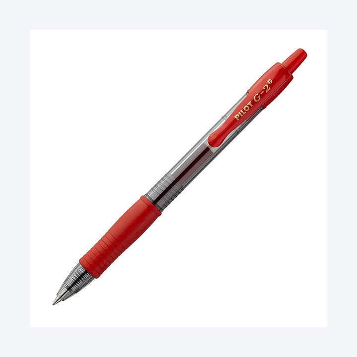 Roller gel a scatto G-2+ punta 0,7mm rosso Pilot | Ecotempo