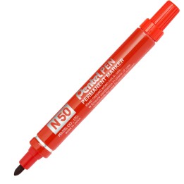 Marcatore permanente N50 punta tonda rosso Pentel | Ecotempo