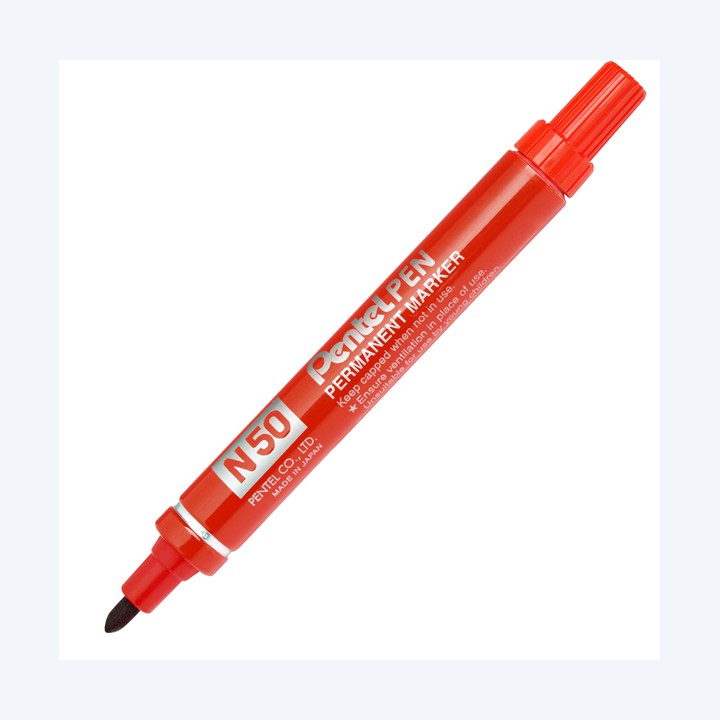 Marcatore permanente N50 punta tonda rosso Pentel | Ecotempo