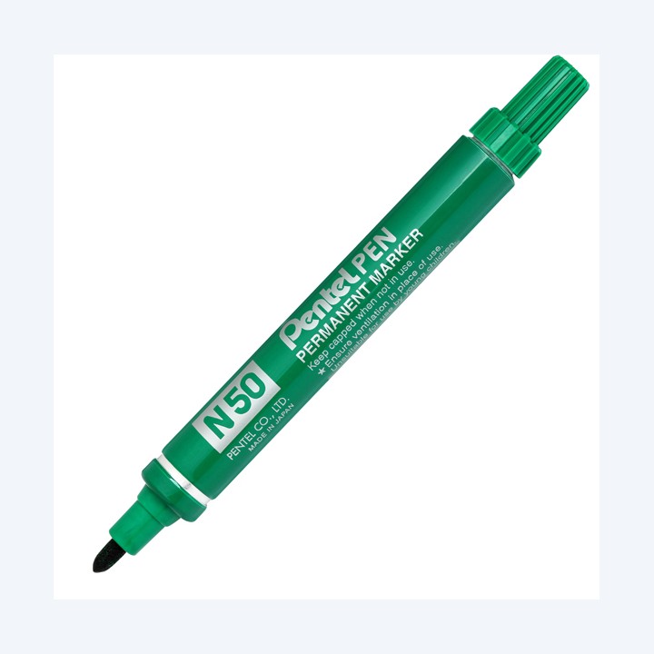 Marcatore permanente N50 punta tonda verde Pentel | Ecotempo