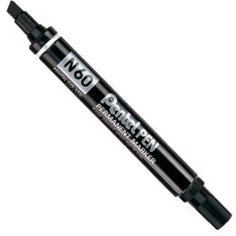 Marcatore permanente N60 punta scalpello nero Pentel | Ecotempo