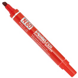 Marcatore permanente N60 punta scalpello rosso Pentel | Ecotempo