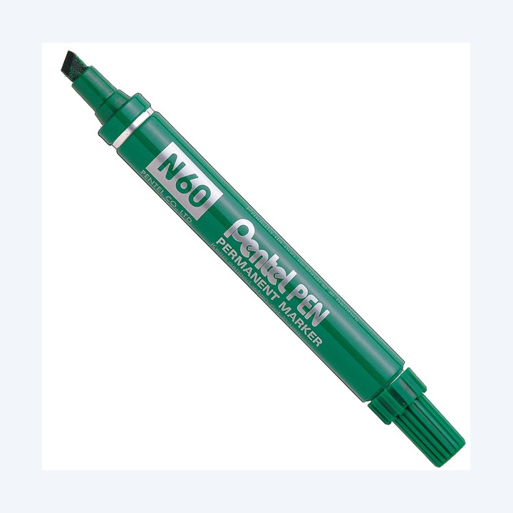 Marcatore permanente N60 punta scalpello verde Pentel | Ecotempo