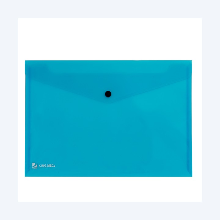 Busta con bottone Pull A4 PP azzurro King Mec | Ecotempo