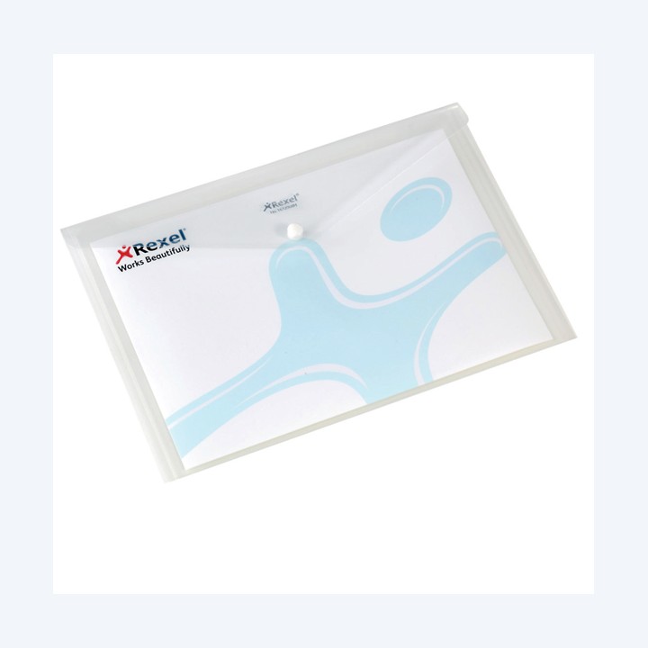 Busta con bottone Pull A4 PP trasparente King Mec | Ecotempo