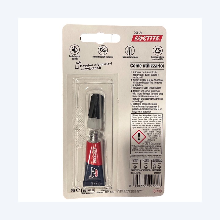 Colla Super Attak Original 3 gr trasparente Loctite | Ecotempo