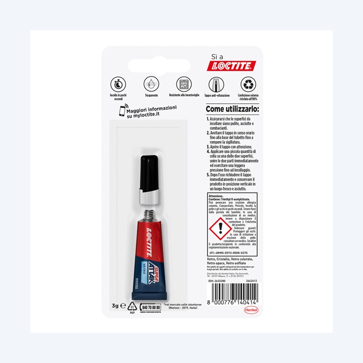 Colla Super Attak Vetro 3 gr trasparente Loctite | Ecotempo