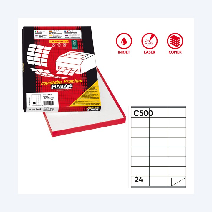 Etichette adesive C/500 in carta — 31125 | Ecotempo