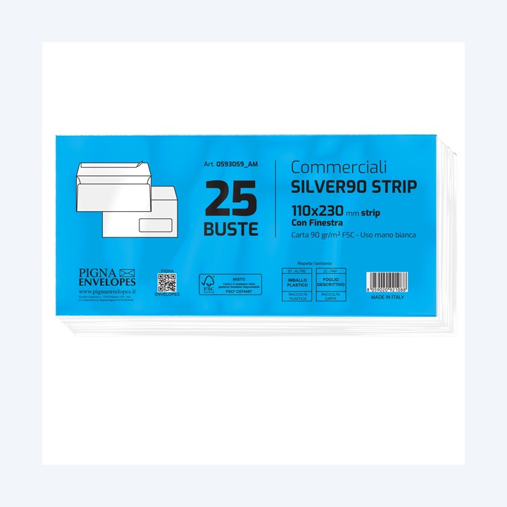 Busta SILVER90 STRIP FSC bianca — 32075 | Ecotempo