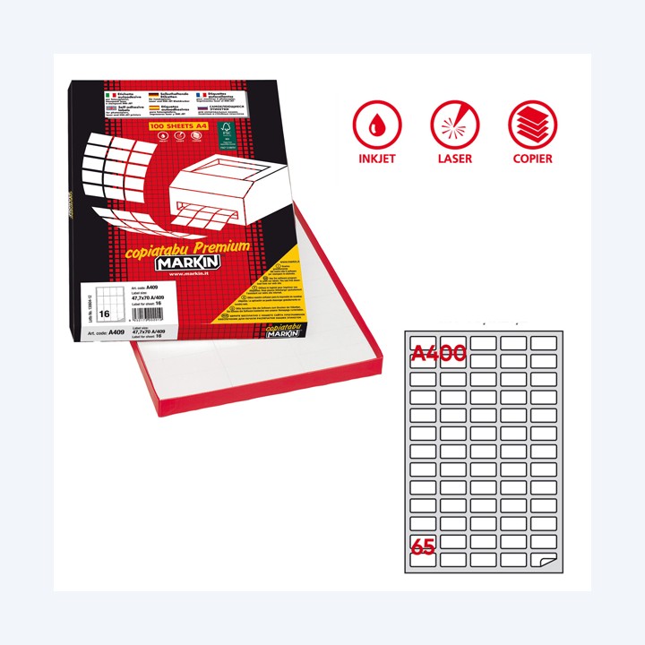 Etichette adesive A/400 in carta — 32443 | Ecotempo