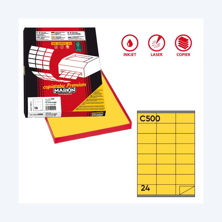 Etichette adesive C/500 in carta — 36902 | Ecotempo