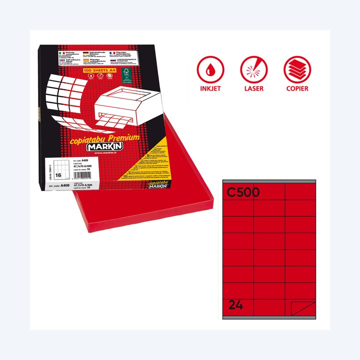 Etichette adesive C/500 in carta — 36904 | Ecotempo