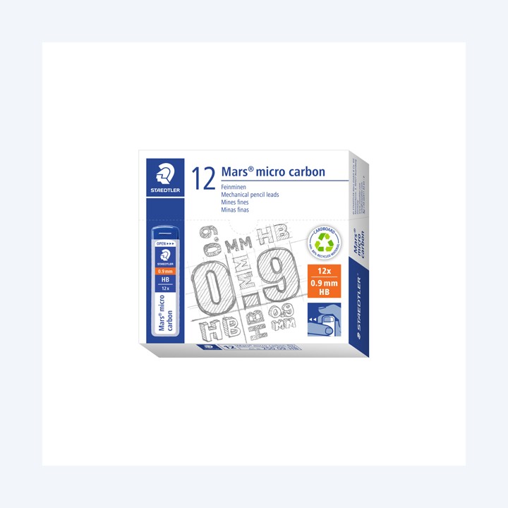 Astuccio 12 Mine Mars Micro mina 0,9mm — 37061 | Ecotempo