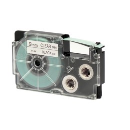 Nastro 9 mm x 8 mt nero/trasparente Casio | Ecotempo