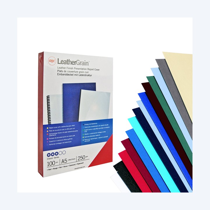 Copertine Leathergrain A4 250 gr bianco — 37331 | Ecotempo