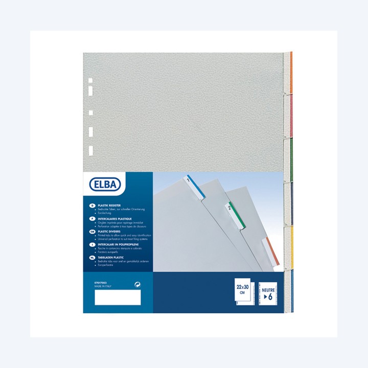 Separatore 6 tacche personalizzabili PP — 37496 | Ecotempo