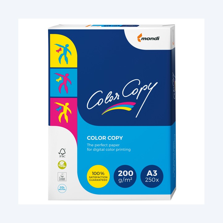 Carta Color Copy A3 200 gr bianco Mondi conf. 250 fogli | Ecotempo