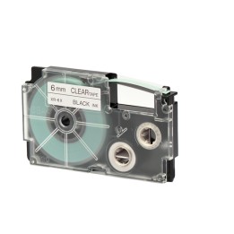 Nastro 6 mm x 8 mt nero/trasparente Casio | Ecotempo
