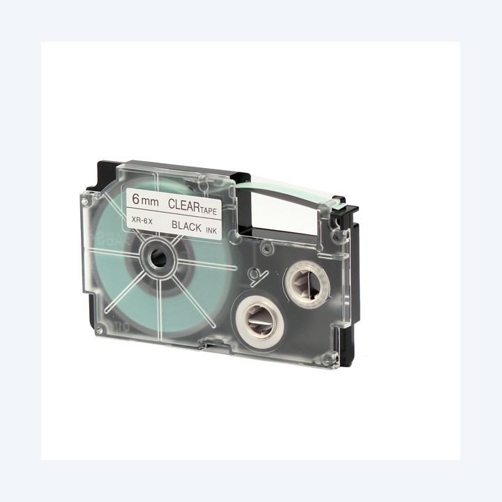 Nastro 6 mm x 8 mt nero/trasparente Casio | Ecotempo
