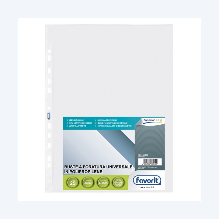 Buste forate Special PP Superior liscio — 39407 | Ecotempo