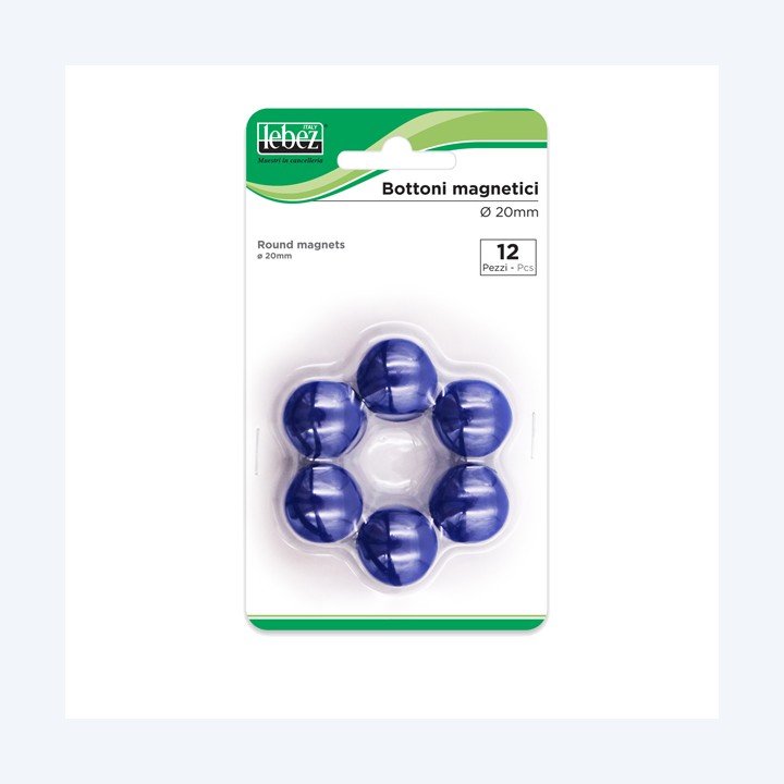 Bottoni magnetici diametro 2 cm blu — 44935 | Ecotempo