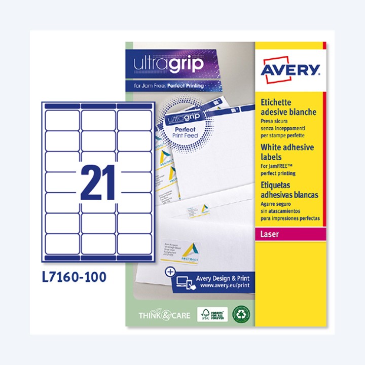AVERY Etichette adesive L7160 in carta — 45178 | Ecotempo