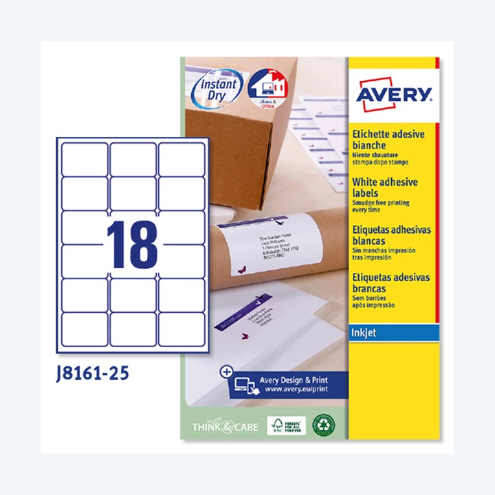 AVERY Etichette adesive J8161 in carta — 45190 | Ecotempo