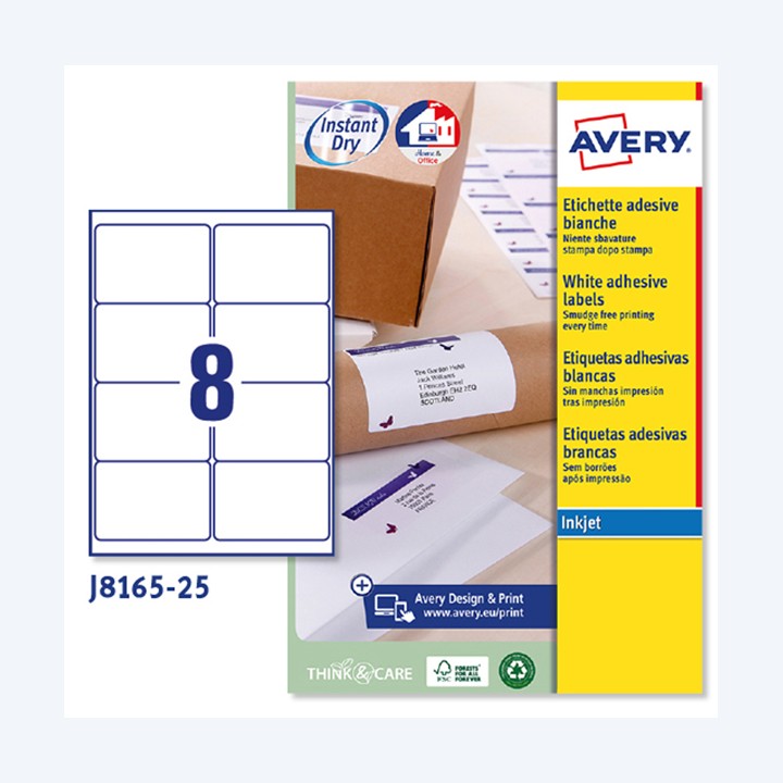AVERY Etichette adesive J8165 in carta — 45193 | Ecotempo