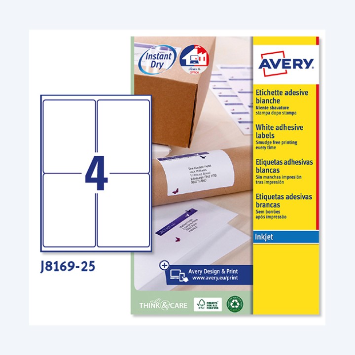 AVERY Etichette adesive J8169 in carta — 45197 | Ecotempo