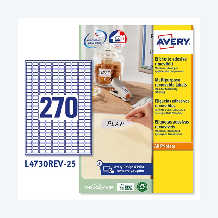 Etichette adesive L4730REV in carta — 45212 | Ecotempo