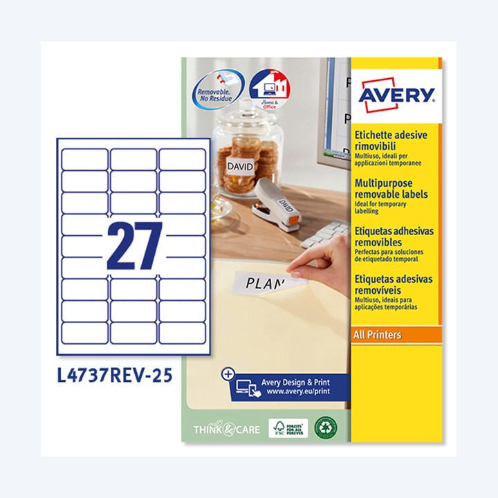 Etichette adesive L4737REV in carta — 45216 | Ecotempo