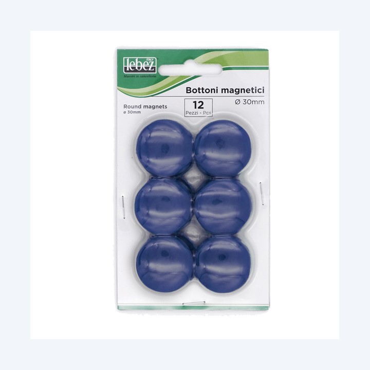 Bottoni magnetici diametro 3 cm blu — 45528 | Ecotempo