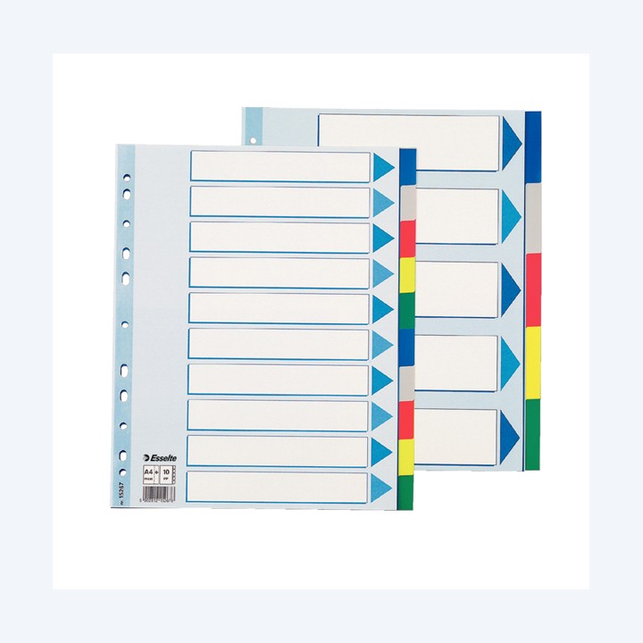 Separatore 10 tasti colorati PP A4 maxi — 45651 | Ecotempo